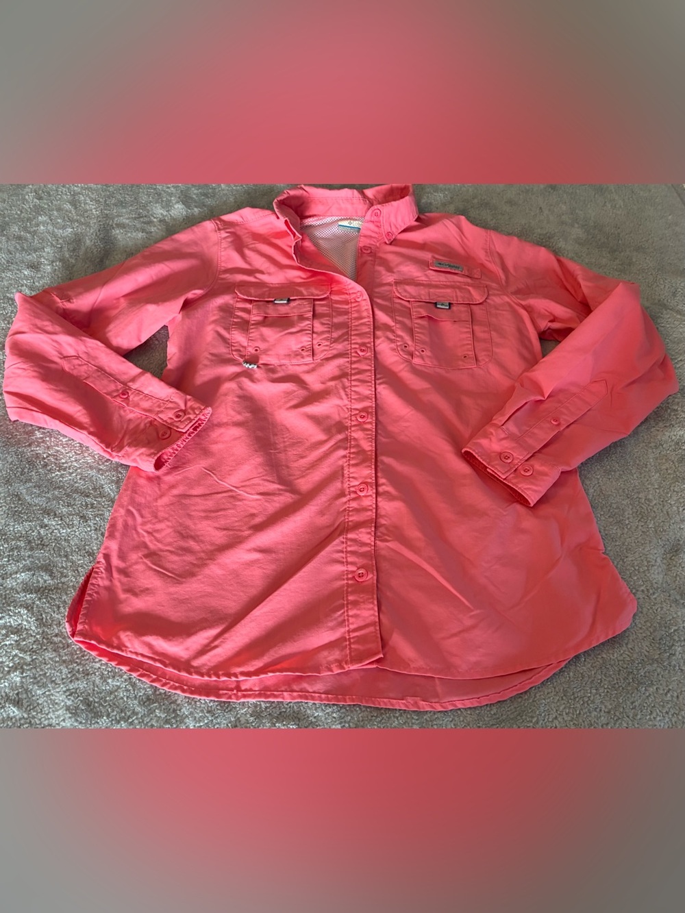 Women’s Columbia Sportswear Company Pink Long-Sleeve Button-Up Shirt Size Small